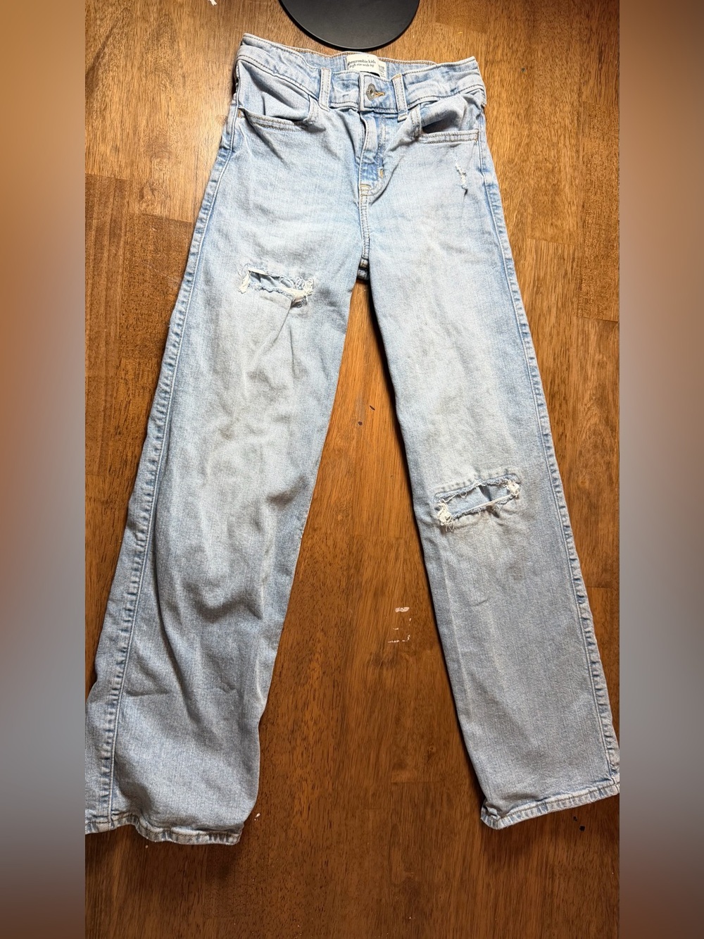 abercrombie kids Light Blue Denim High-Rise Wide Leg Jeans 9/10 long